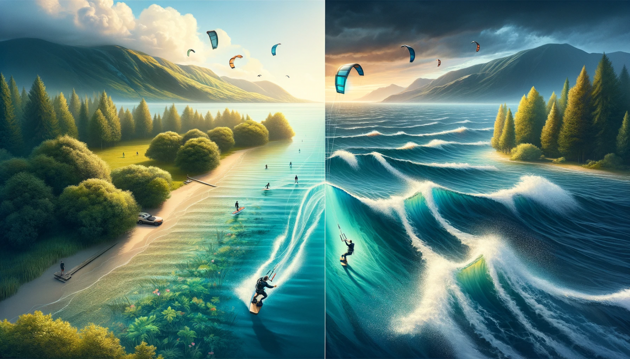 Kitesurf en Lagos vs Mar: Pros y Contras