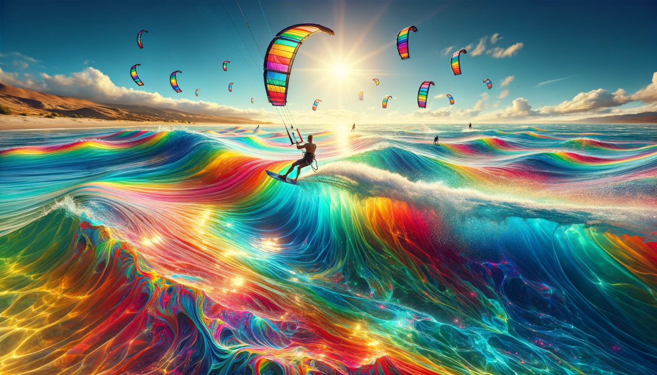 Kitesurf en Aguas del Arcoíris: Colores y Emociones en el Mar