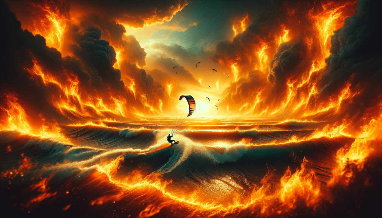 Kitesurf y la Aventura en Mares de Fuego: Navegando entre Llamas
