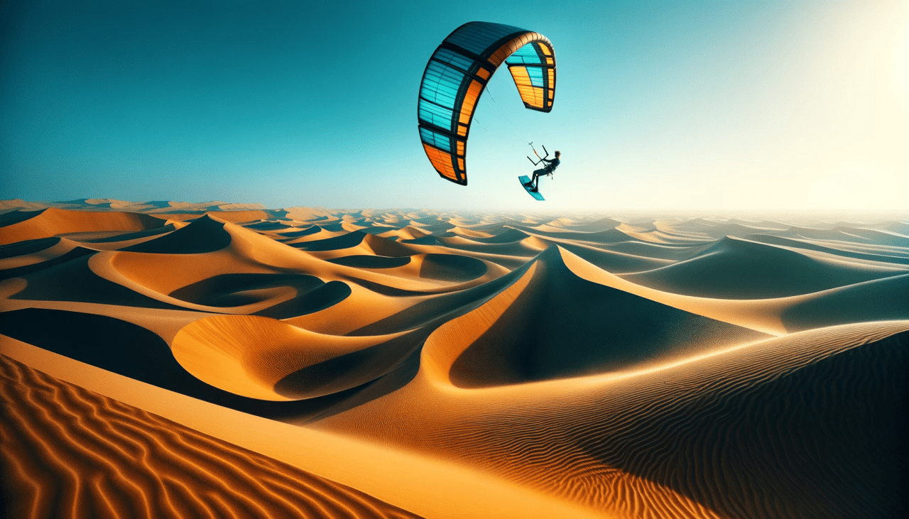 Navegando en el Kitesurf por el Espejismo del Desierto