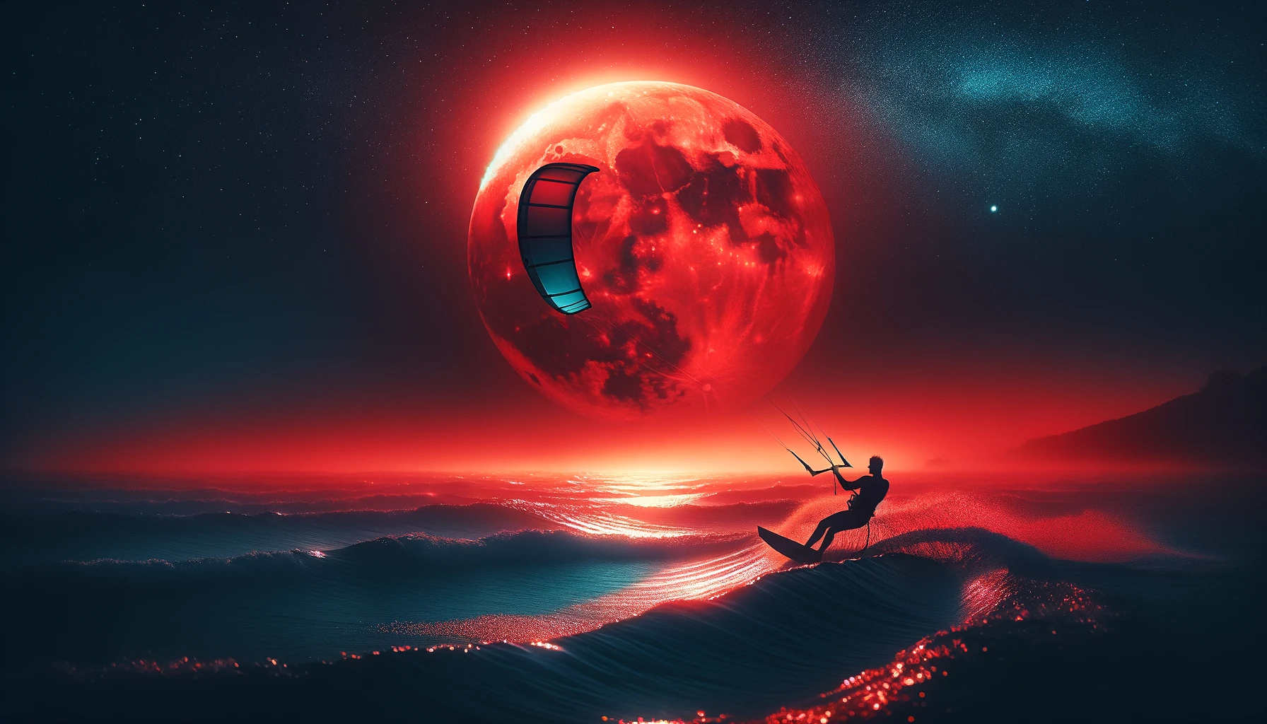 Kitesurf en Aguas de la Luna Roja: Noches de Pasión y Misterio